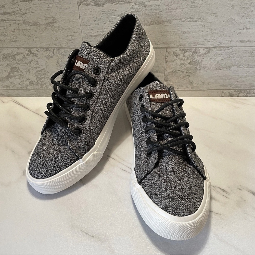 Lamo Gray and White Sneakers with Minimalist Design